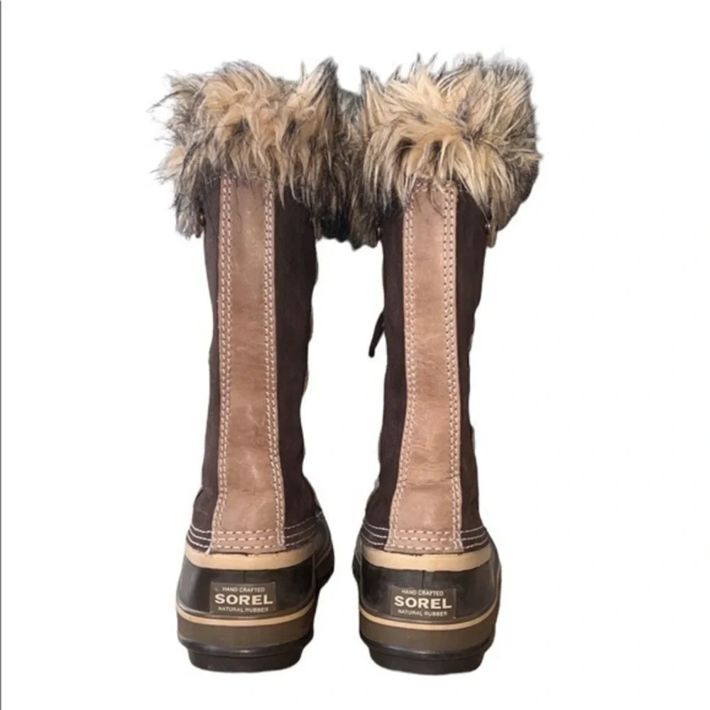 SOREL Joan Of Arctic‎ 1540 Tall Faux Fur Waterproof Lace Up Snow Winter Boots 7
